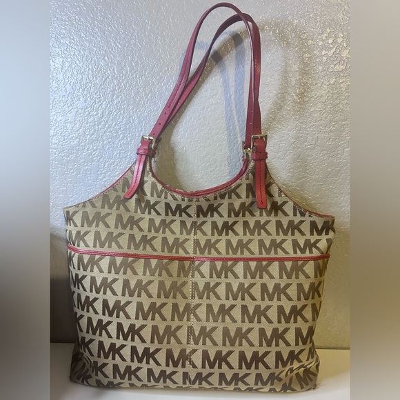 Michael Kors Handbags - Michael Kors Tan and Pink Tote Bag